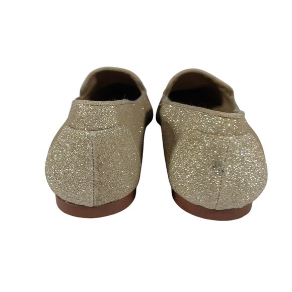 ANN TAYLOR! SWEET GOLDEN STARDUST POINTY TIE CLASSIC SLIP-ON LOAFERS! SZ 6M - Picture 8 of 10